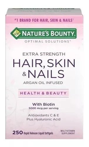 Hair Skin And Nails - Aragan Oil 250 Cáps.  Blandas