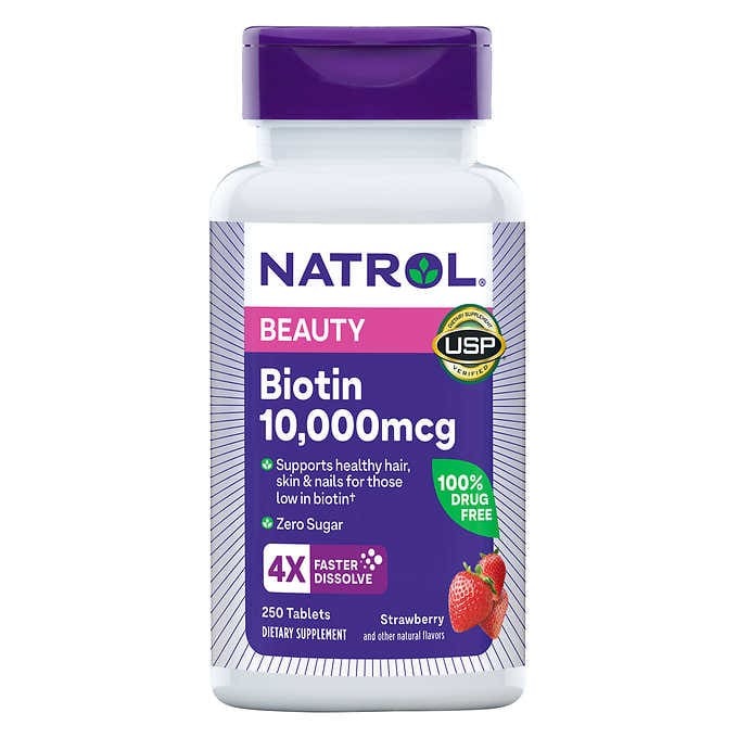 Natrol Biotin  Beauty 10,000 mcg. Fast Dissolve 250 Tabletas