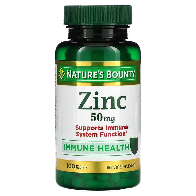 Nature's Bounty, Zinc, 50 mg, 100 Tabletas