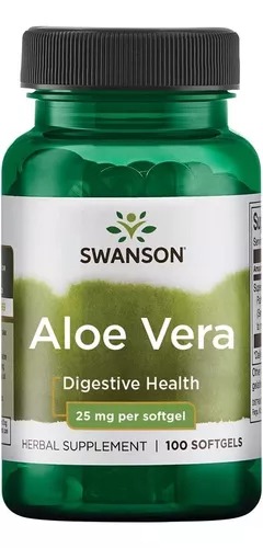 Swanson Aloe Vera 25mg/100 Softgels.