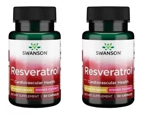 Swanson Resveratrol 250 Mg, Pack X2, 30 Cáps. 
