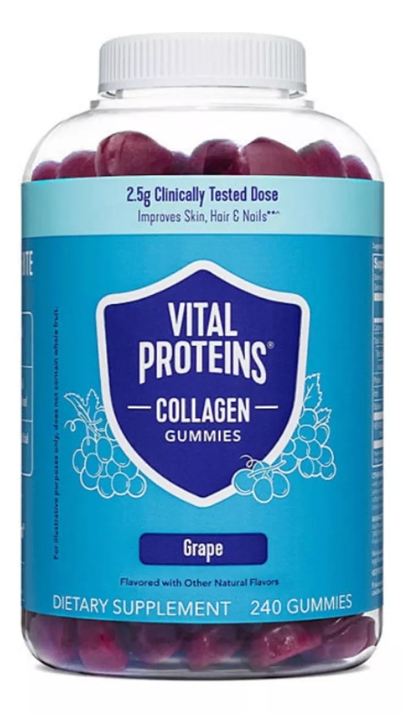 Vital Proteins Colágeno 240 Gomitas Sabor Uva