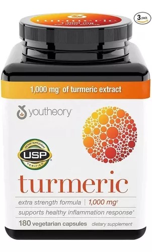 Youtheory Turmeric Cúrcuma 1000 Mg, Inflamación. 180 Cáps. 