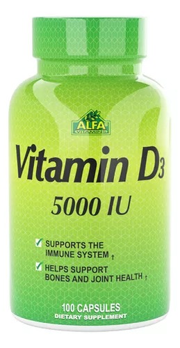 [96162] Alfa Vitamins, Vitamina D3, 5000 Iu  100 Cáps. 