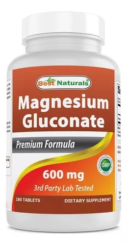 [102225] Best Naturals Magnesium Gluconate 600mg 180 Tabletas. 
