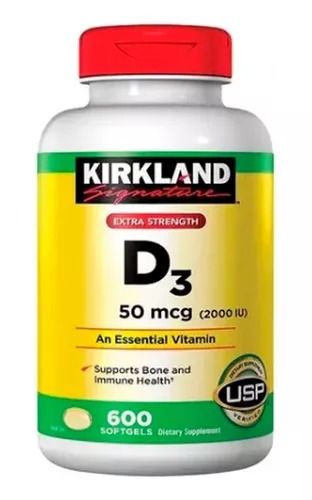 [393914] Kirkland, Vitamina D3 Máxima Potencia 600 Softgel/2000ui