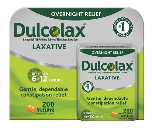 [681421] Laxante Dulcolax Laxative, 200 Tabletas.  Alivio De 6 A 12 Hrs