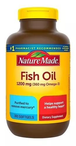 [1698212] Omega 3, Fish Oil 1200 Mg, Nature Made, 300 Cáps.  Blandas