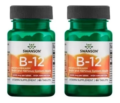 [SWU783X2] Swanson Vitamina B12 2500mcg Metilcobalamina 60 Tabletas. 