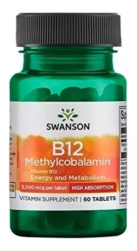 [SWU122] Swanson Vitamina B12 Methylcobalamin 5000 Mcg 60 Tabletas. 